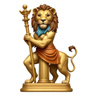 leone che regge una colonna (scultura) sticker