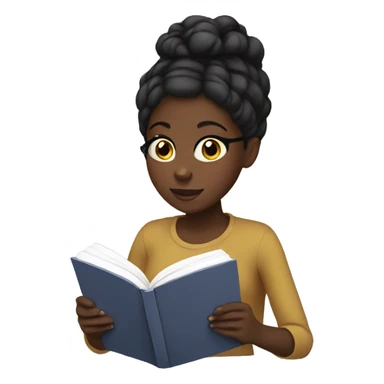 Black girl reading sticker