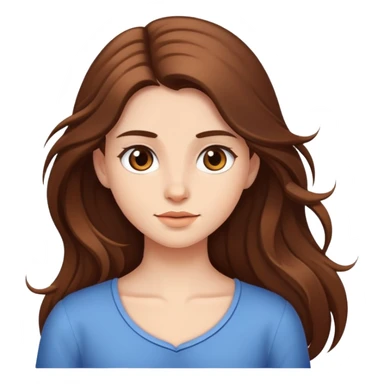 Girl with long hair head sticker