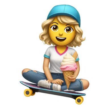 taylor swift eating ice cream riding a skateboard  sticker