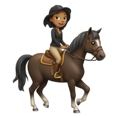 Girl riding a horse sticker