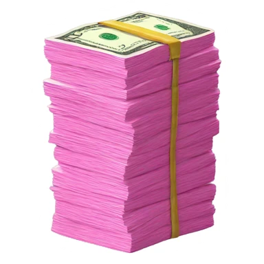 pink stack of money sticker