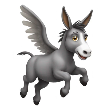 Flying donkey sticker
