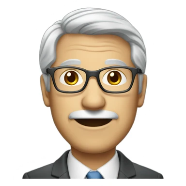 older grey haired man with glasses in business suit sticker