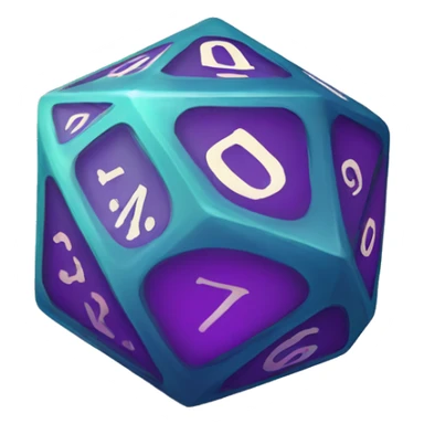 d20 dice fantasy with screen sticker