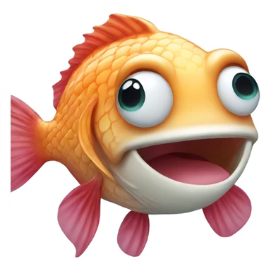 fish blowing kisses sticker