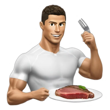 cristiano ronaldo qui mange un steak sticker