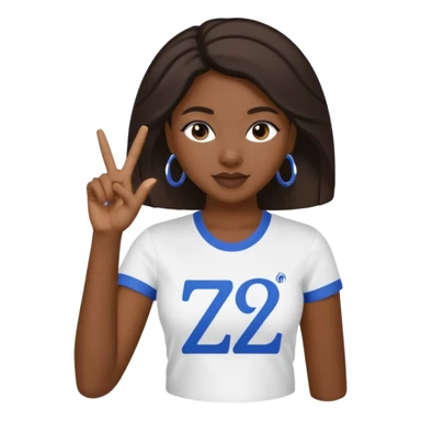Zeta Phi Beta Sorority black women emoji. Make the logo ZφB sticker