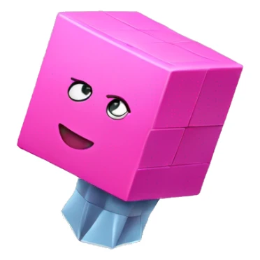 Pink cubes and rocket combine
Cute
 It's flying sticker