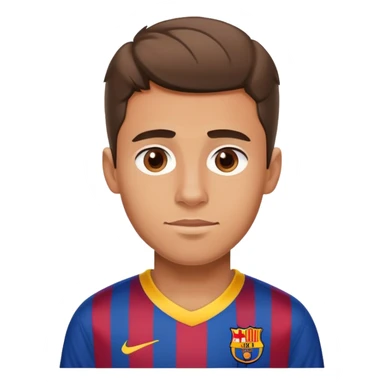 Handsome slightly tan boy wearing a barça jersey sticker