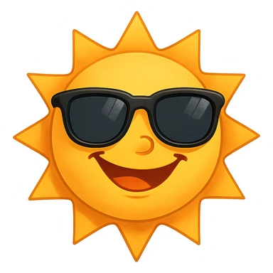 smiling sun with sunglasses sticker