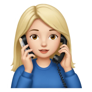 girl talking on phone bedroom background, close up pose sticker
