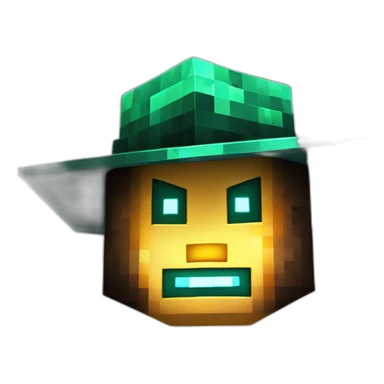 Pixel Minecraft Fedora Halloween Head Mask Diamond Obsidian Emerald Flame Shiny Glow Reward Legendary Unique Epic Mystery sticker