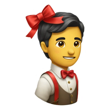 Doch with red bow  sticker