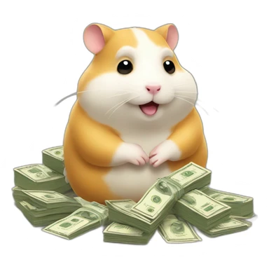Fat hamster giving a lot of money sticker