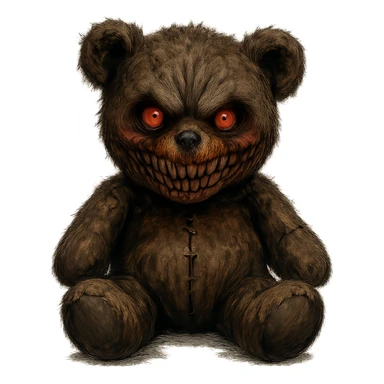 Halloween scary teddybear, remove background, remove shadow sticker