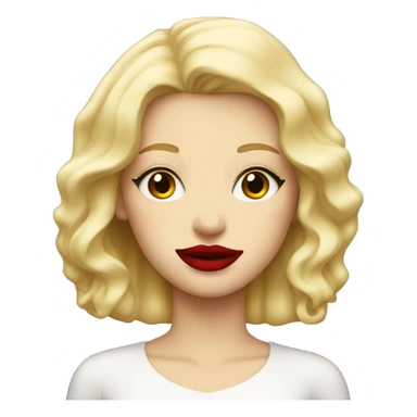 blonde with a square and red lips  sticker
