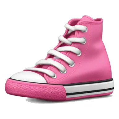 Zapatilla convers rosada, con los cordones sueltos, solo el par derecho, nuevas sticker