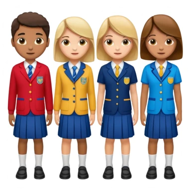 A set of women's school uniforms, no one appears sticker