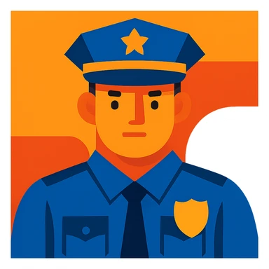 policeman icon, modern style sticker