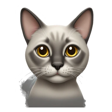 furry grey siamese cat sticker