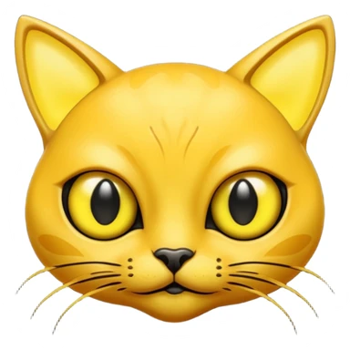 dark yellow alien cat face with alen eyes sticker