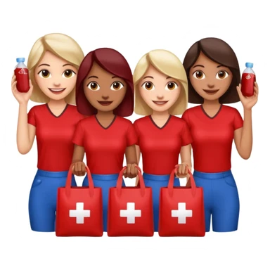 Four women promoting blood donation sticker