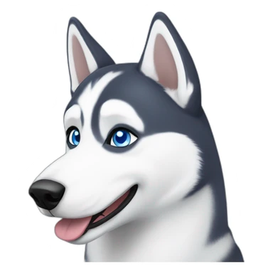 Happy husky white blue eyes without eyebrows sticker