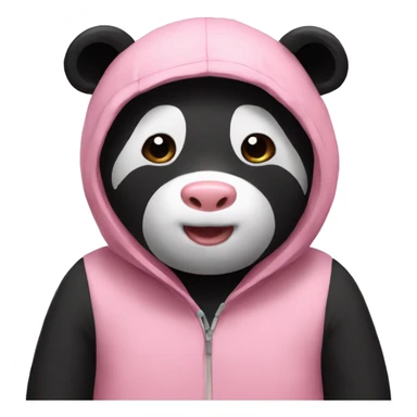 Panda with pig suit sticker
