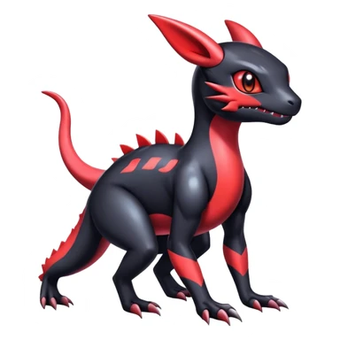 Cute Shiny Guilmon-Salandit-Umbreon-Fakémon-hybrid-creature (full body)  sticker