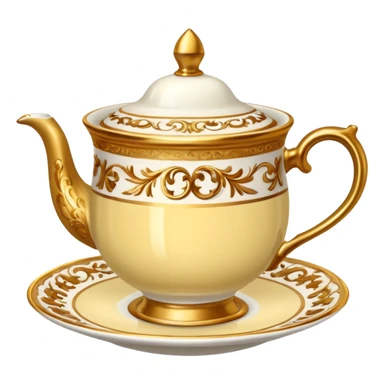 victorian teacup with tea sticker
