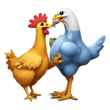 chicken eating a dinosaur sticker