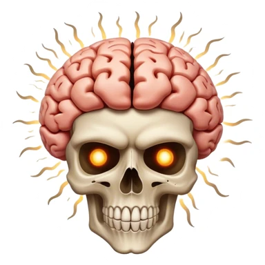Skull face with brain explosion sticker