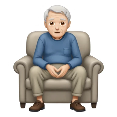 sitting weak old man  sticker