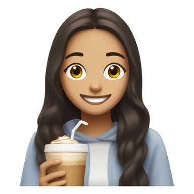 Olivia Rodrigo smiling with cold coffee sticker