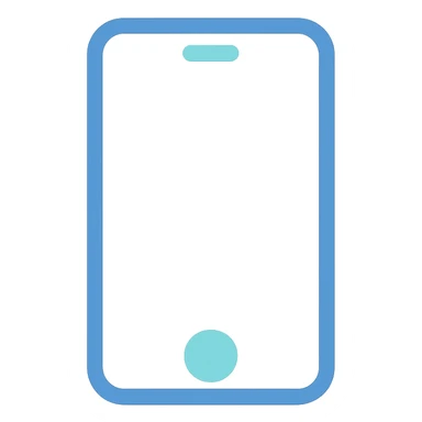Smartphone icon, flat emoji style, outline with blue and turquoise colors, white background sticker
