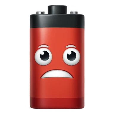 Sad red battery sticker