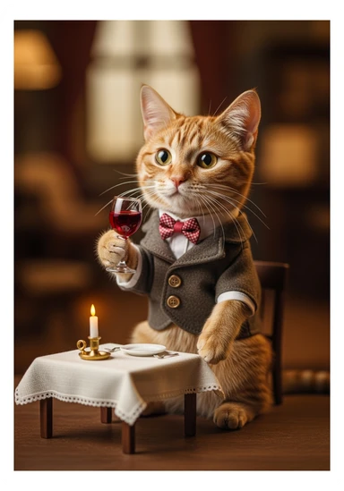 кот с бокалом вина в лапе sticker