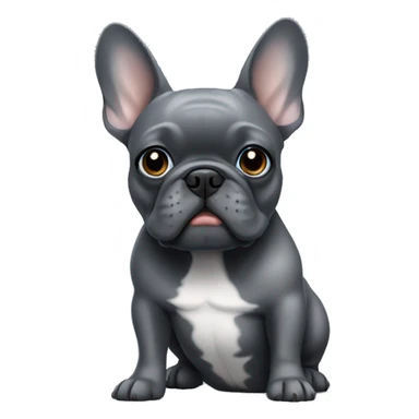 dark grey french  bulldog with blue/grey eyes sticker