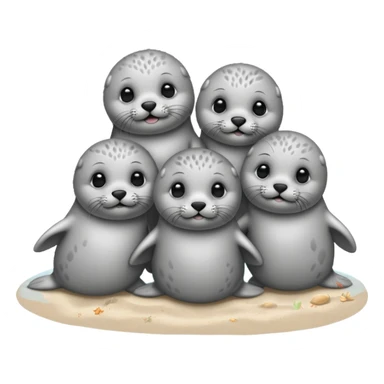3 bébés phoques à la plage sticker