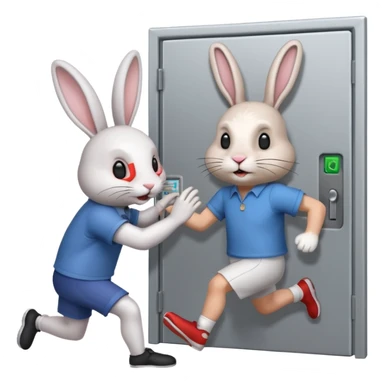 I want the alliance leader to kick me out of the alliance and close the door, so that they both look like rabbits.استیکرش با متن کیبورد باشه sticker