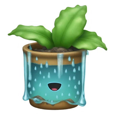 Suculenta bañándose bajo la lluvia sticker