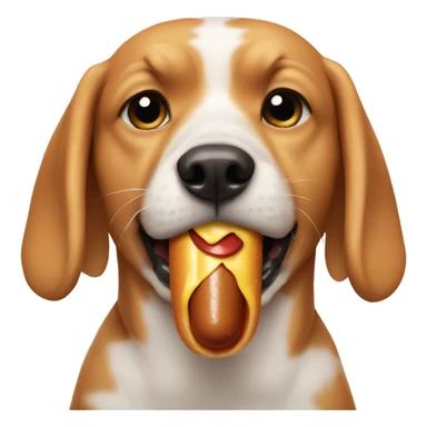 Dog eat hotdog sticker