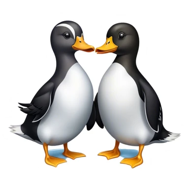 Duck and penguin on ice sticker