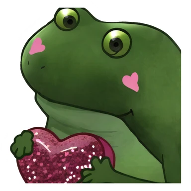 Pink glitter heart  sticker