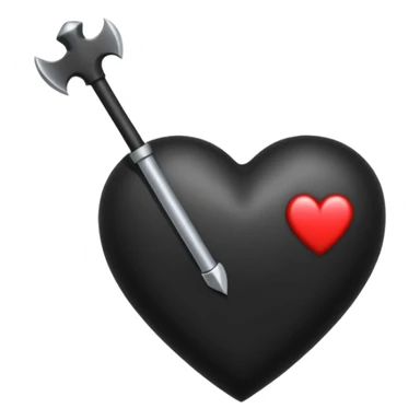 Corazón negro con una flecha sticker