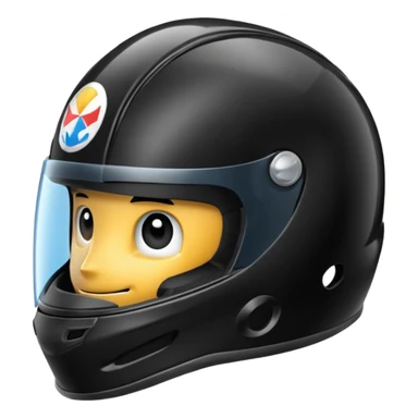 Casco de autos de carreras de color negro sticker