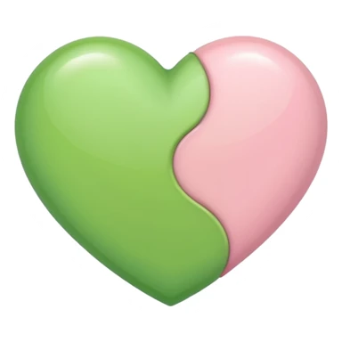 A half light green half light pink heart sticker