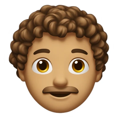 homme peau bronzé cheveux brun bouclés  sticker