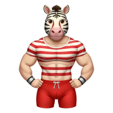 Buff zebra in underwear sticker